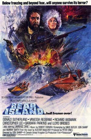 Dramatic adventure scene in icy terrain