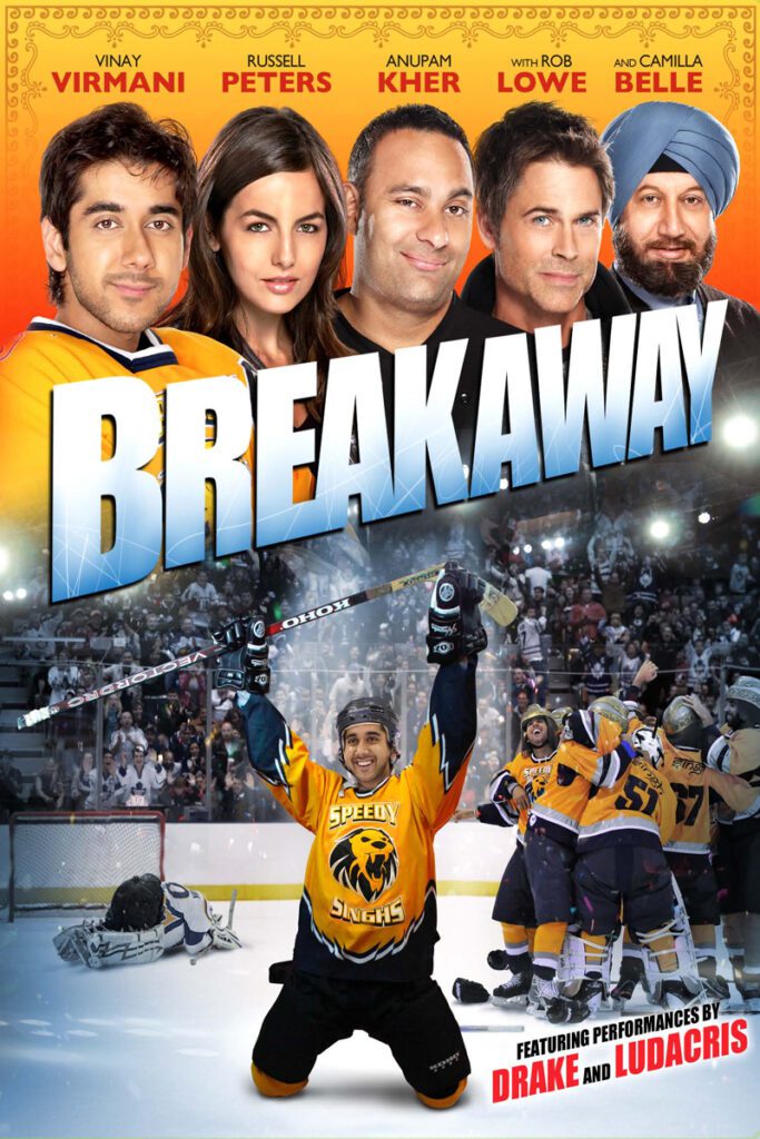 Movie poster with smiling actors